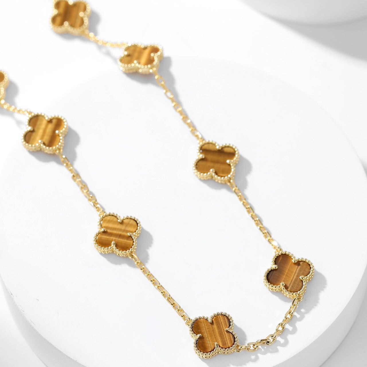 Lumi® CLOVER 10 MOTIFS TIGER EYE NECKLACE
