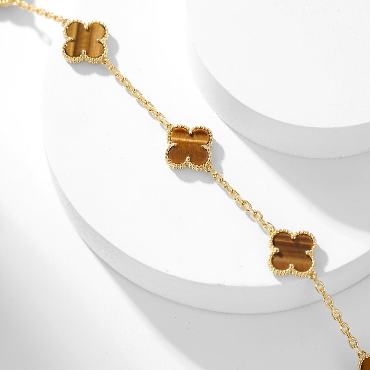 Lumi® CLOVER 10 MOTIFS TIGER EYE NECKLACE
