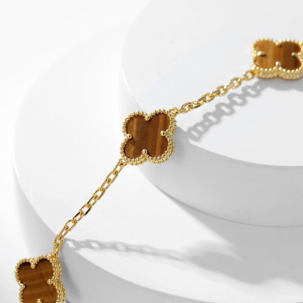 Lumi® CLOVER 10 MOTIFS TIGER EYE NECKLACE