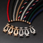 Lumi® FORCE Großes Hufeisen-Armband mit Halbdiamanten, Silber