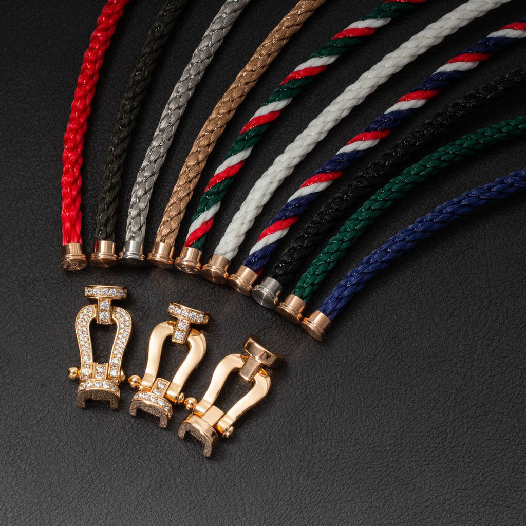 Lumi® FORCE Großes Hufeisen Volldiamant-Armband Gold