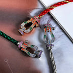 Lumi® FORC Großes Hufeisen-Armband mit farbigen Diamanten, Silber