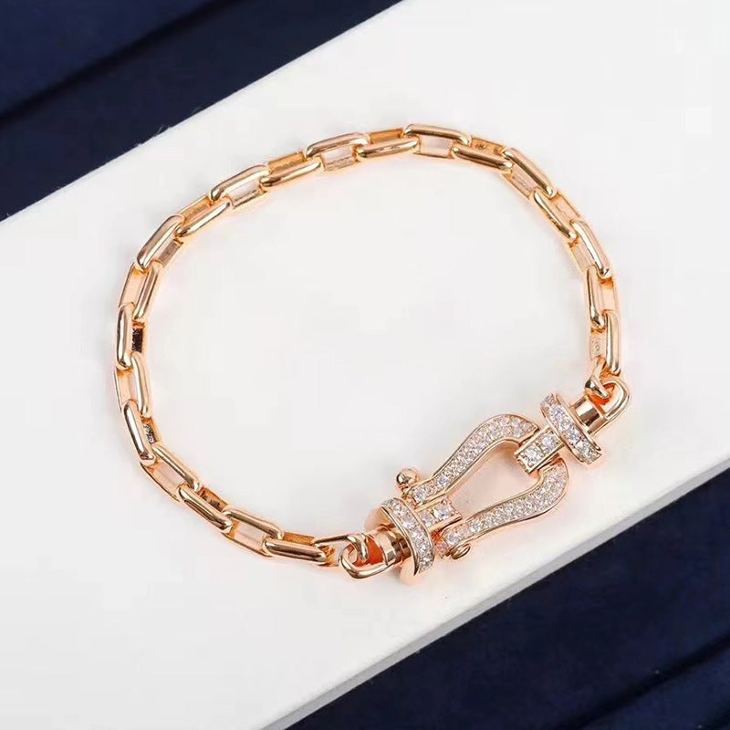 ®Lumi®FORCE Großes Hufeisen-Metallarmband mit Verschluss