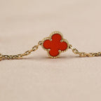 [Lumi jewelry] CLOVER 5 MOTIF RED CORNELIAN BRACELET COLLECTION