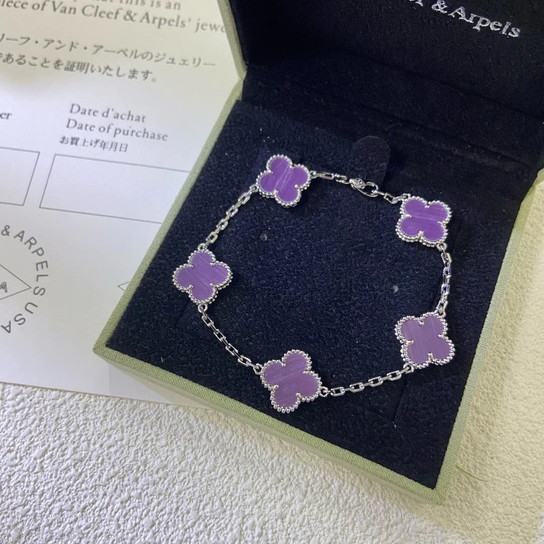 [Lumi jewelry] CLOVER 5 MOTIF VIOLET BRACELET COLLECTION
