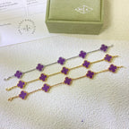 [Lumi jewelry] CLOVER 5 MOTIF VIOLET BRACELET COLLECTION
