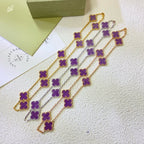 Lumi® Kleeblatt-Halskette mit 10 Motiven, lila-violett