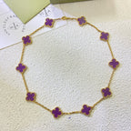 Lumi® Kleeblatt-Halskette mit 10 Motiven, lila-violett