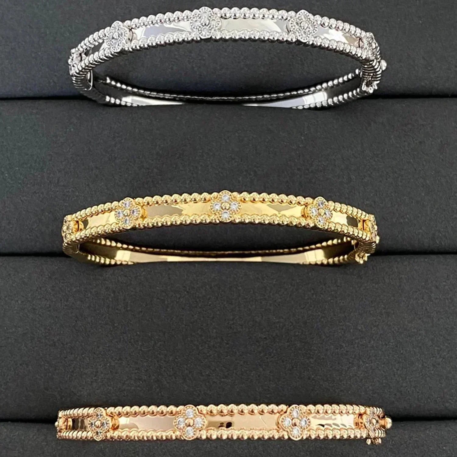Lumi® Kleeblatt-Armband mit 4 mm Diamanten