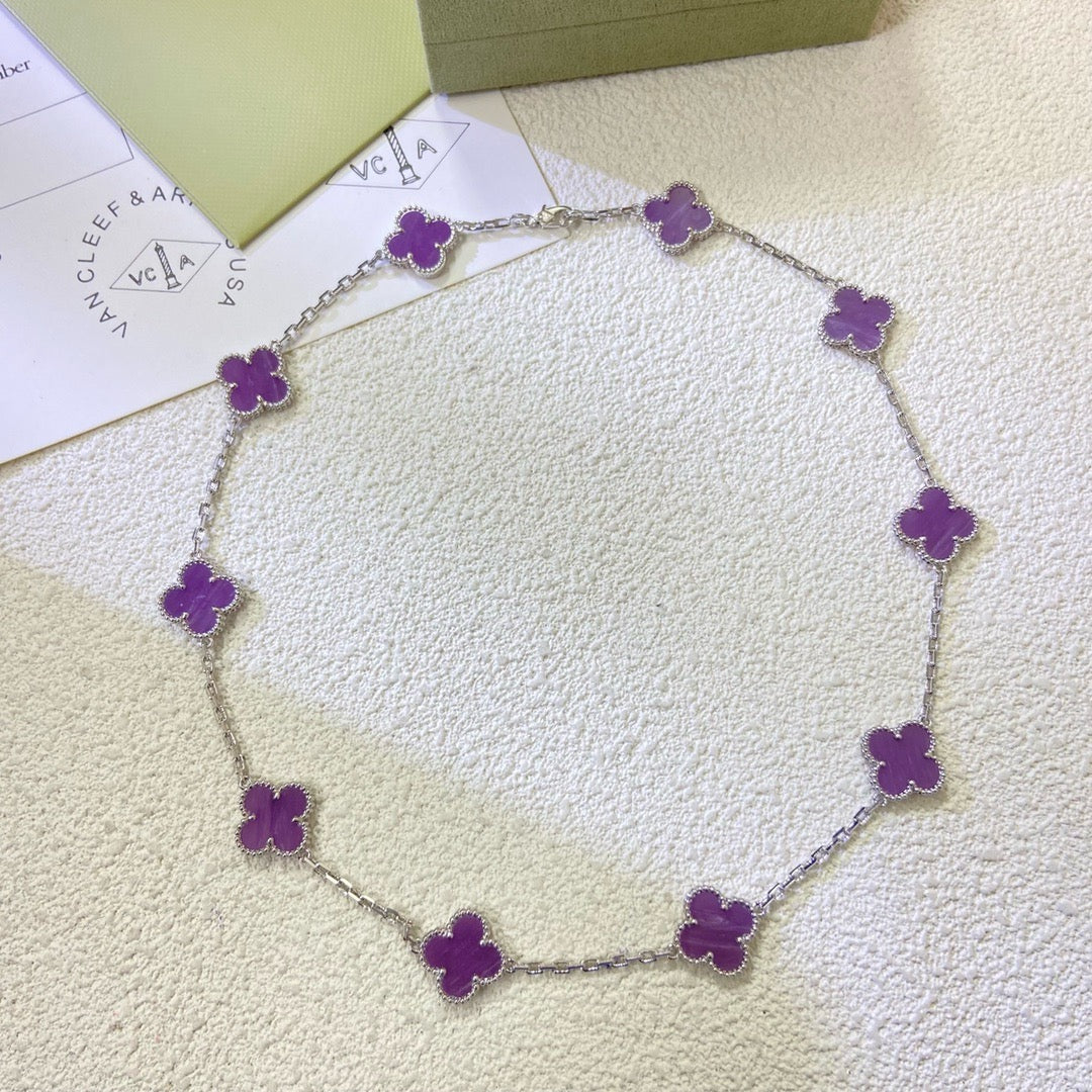 ¡®Lumi¡¯CLOVER 10 MOTIFS  PURPLE VIOLET  NECKLACE