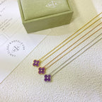 Lumi® CLOVER 15MM DIAMANT LILA VIOLETT HALSKETTE