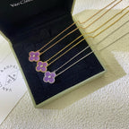 Lumi® CLOVER 15MM DIAMANT LILA VIOLETT HALSKETTE