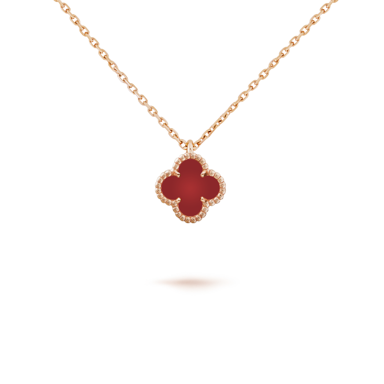 ¡®Lumi¡¯CLOVER MINI 9.5MM WHITE CARNELIANS NECKLACE