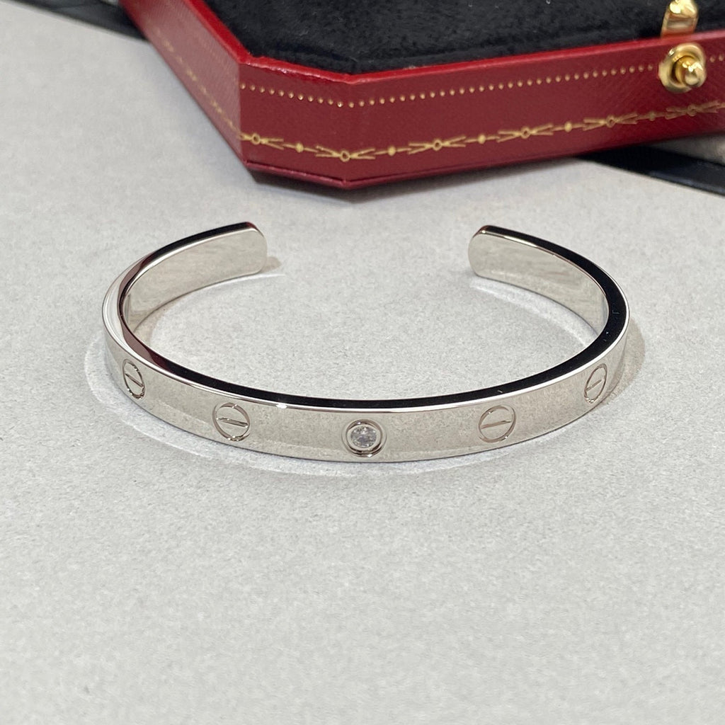 Lumi® LOVE Armband 6,1 mm 1 Diamant Offene Manschette 