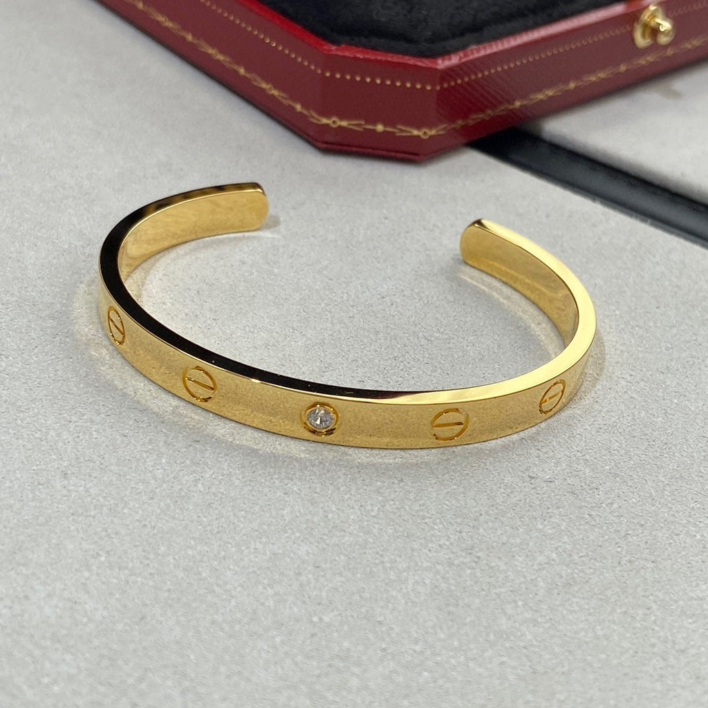 Lumi® LOVE Armband 6,1 mm 1 Diamant Offene Manschette 