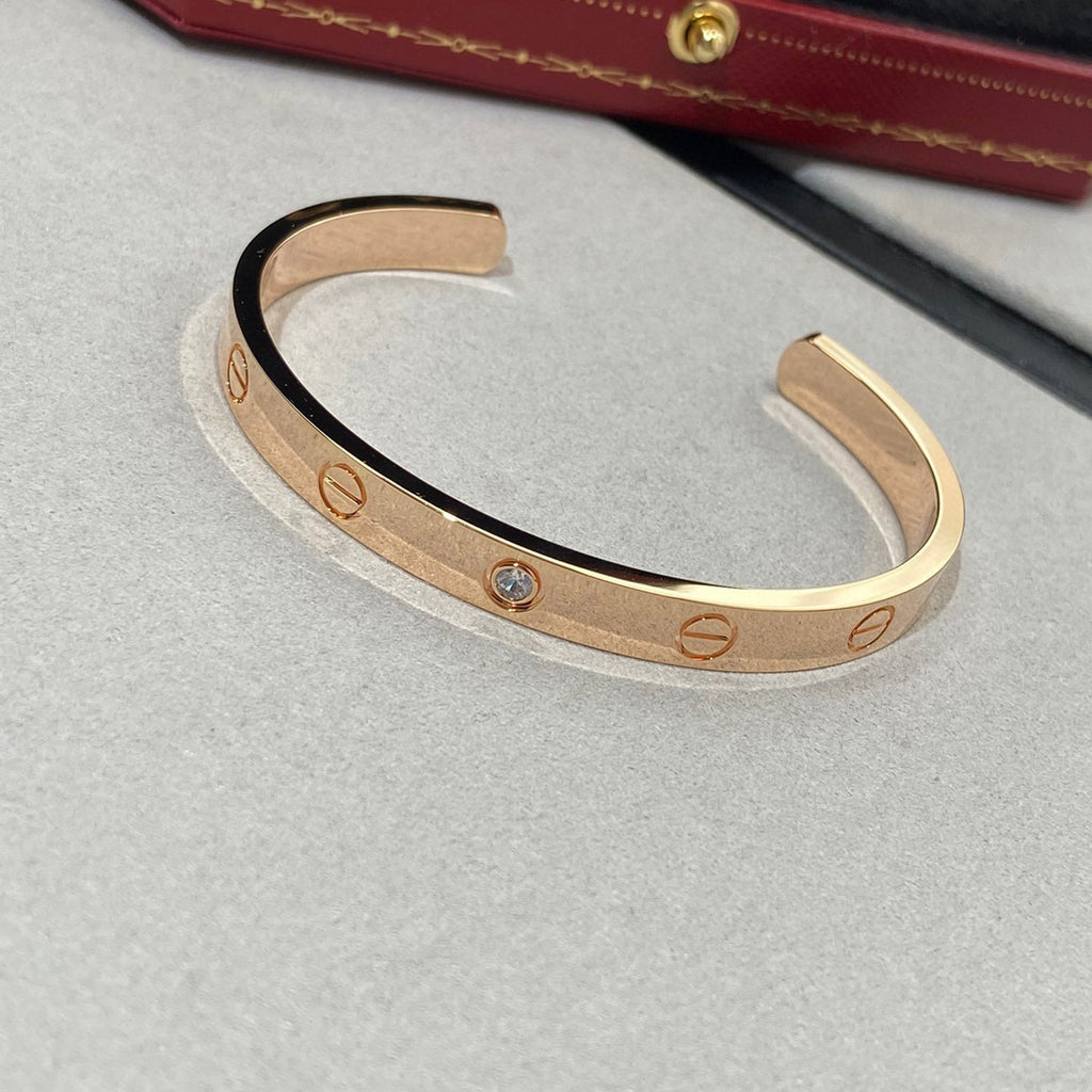 Lumi® LOVE Armband 6,1 mm 1 Diamant Offene Manschette 