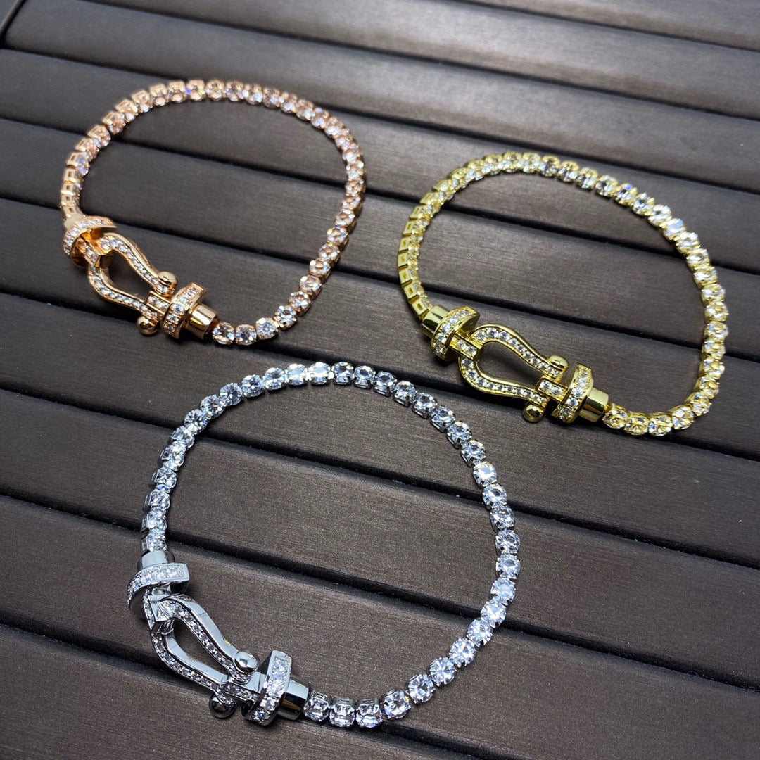 ¡®Lumi¡¯FORCE  LARGE HORSESHOE FULL DIAMOND TENNIS BRACELET