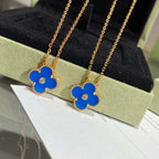 Lumi® CLOVER 15MM DIAMANT- UND BLAUER ACHAT-KETTE