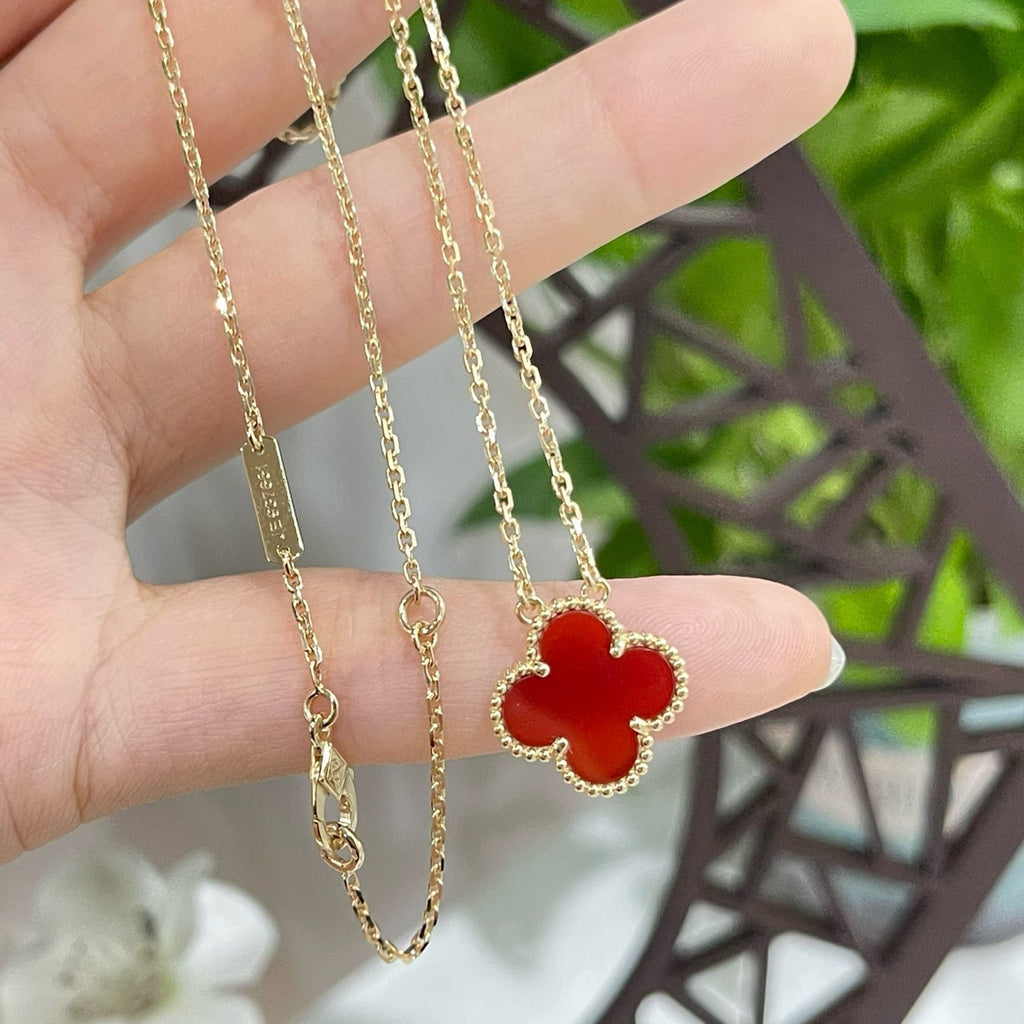 Lumi® CLOVER 15MM CARNELIAN EINZELBLÜTEN-KETTE