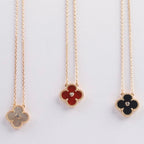 Lumi® CLOVER 15MM DIAMANT-KARNELIANSHALSKETTE