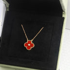 Lumi® CLOVER 15MM DIAMANT-KARNELIANSHALSKETTE
