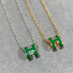 Lumi POP H GRÜNE KETTE SILBER UND GOLD