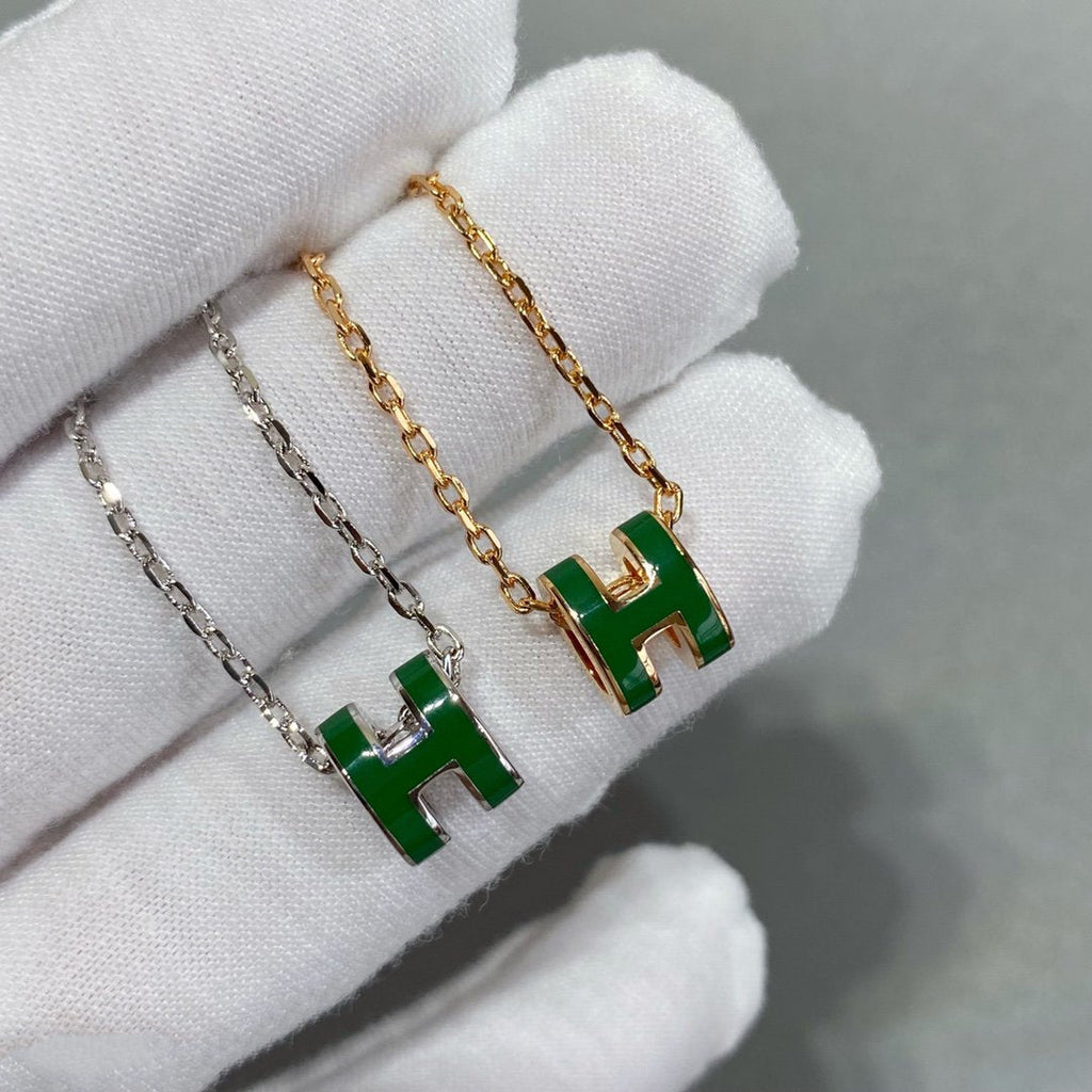 Lumi POP H GRÜNE KETTE SILBER UND GOLD