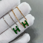 Lumi POP H GRÜNE KETTE SILBER UND GOLD