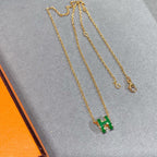 Lumi POP H GRÜNE KETTE SILBER UND GOLD