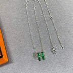 Lumi POP H GRÜNE KETTE SILBER UND GOLD