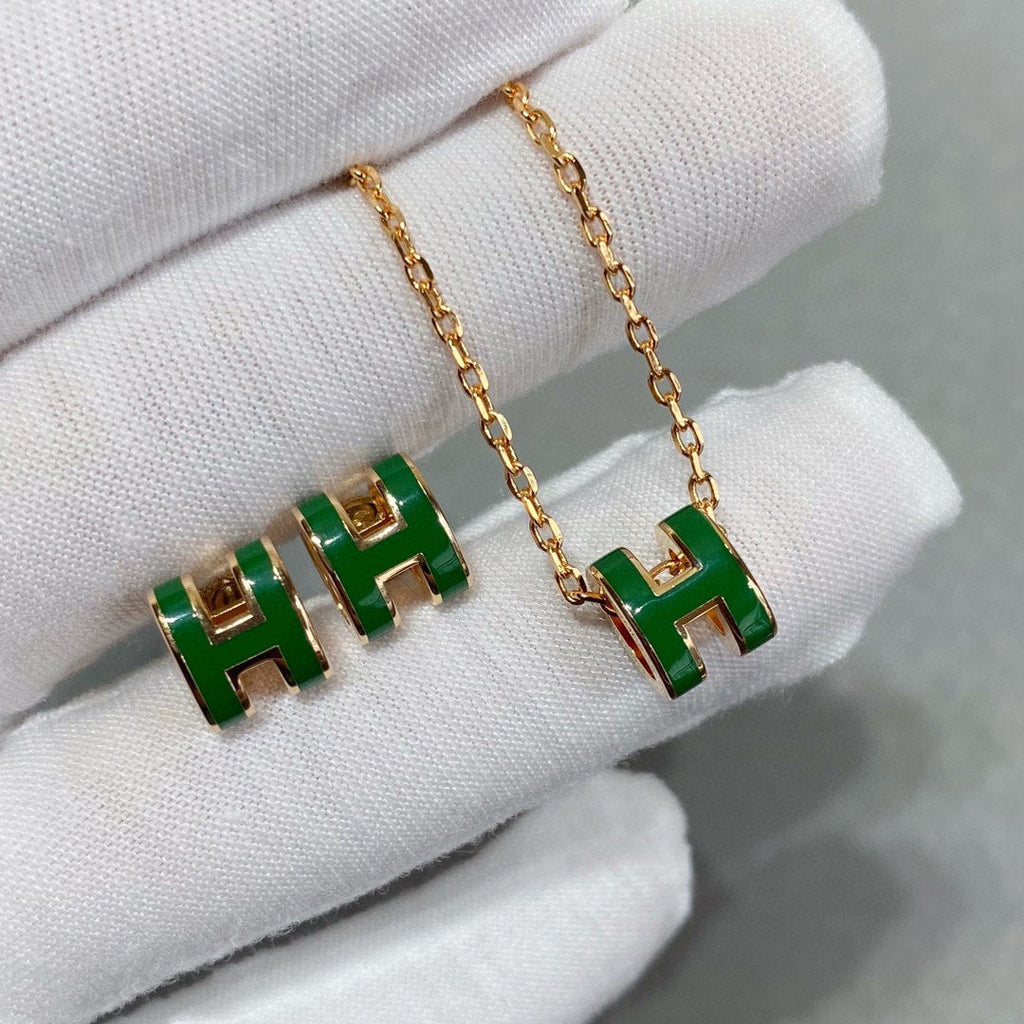 Lumi POP H GRÜNE KETTE SILBER UND GOLD