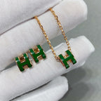 Lumi POP H GRÜNE KETTE SILBER UND GOLD