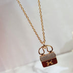 Lumi® CONSTANCE ROTER ANHÄNGER ROSÉGOLD-KETTE