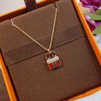 Lumi® CONSTANCE ROTER ANHÄNGER ROSÉGOLD-KETTE