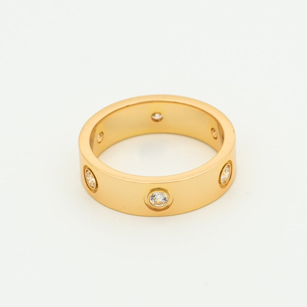 Lumi® LOVE RING 5,5 MM 6 DIAMANTEN ROSÉGOLD