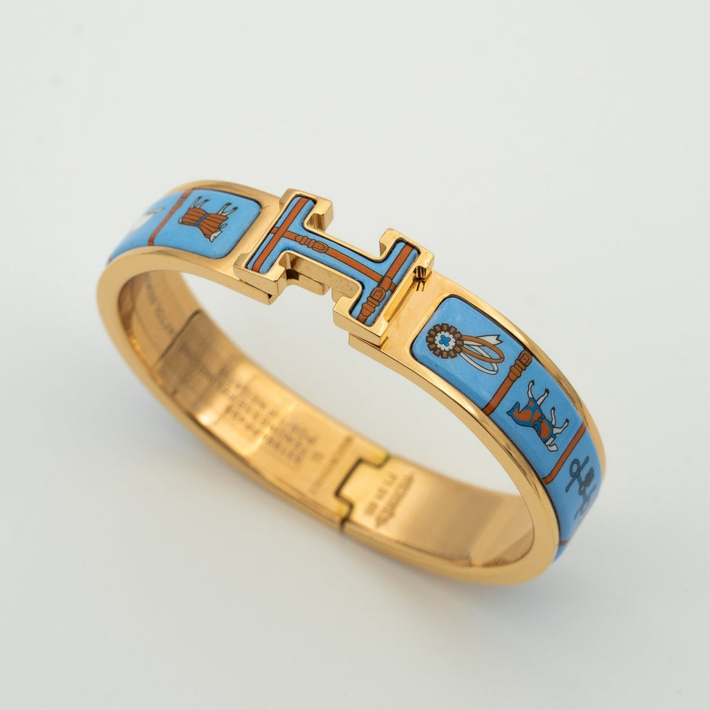 LumiH Armband aus rosafarbenem Gold mit blauer Keramik