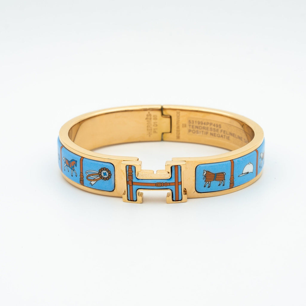 LumiH Armband aus rosafarbenem Gold mit blauer Keramik