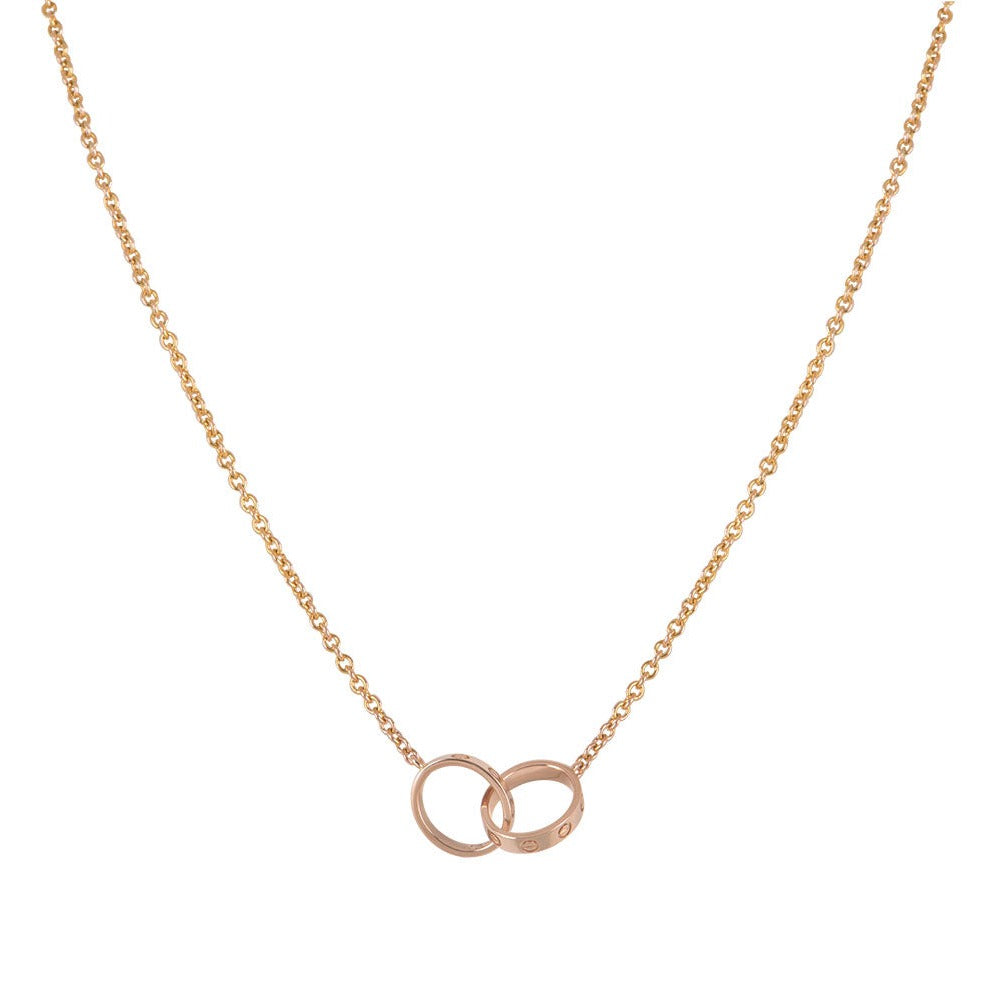 Lumi® LOVE Halskette Doppelring Roségold 