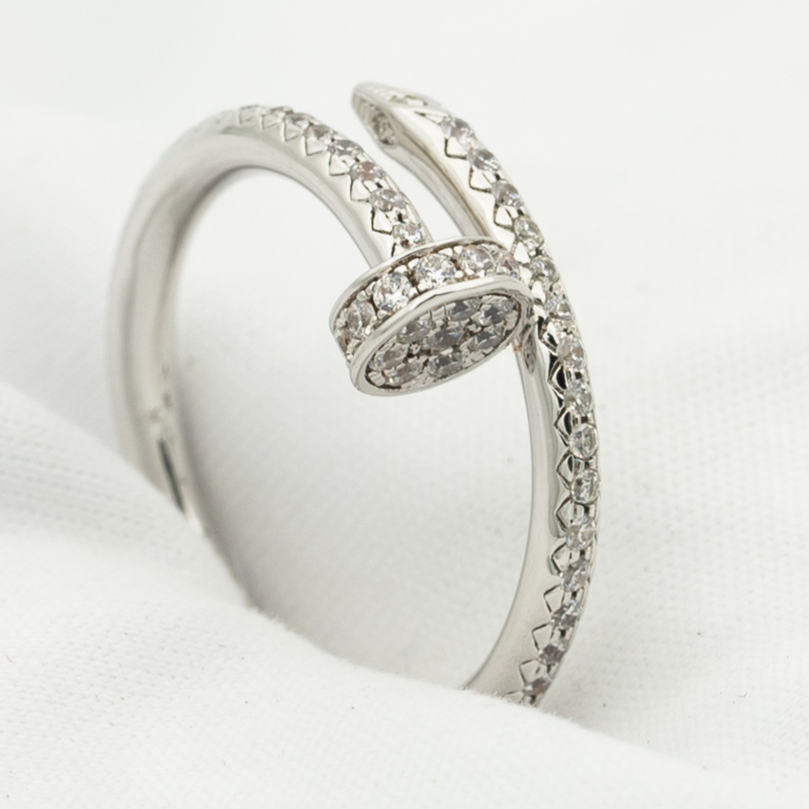 Lumi Juste Ring, 1,8 mm Silber, Diamanten