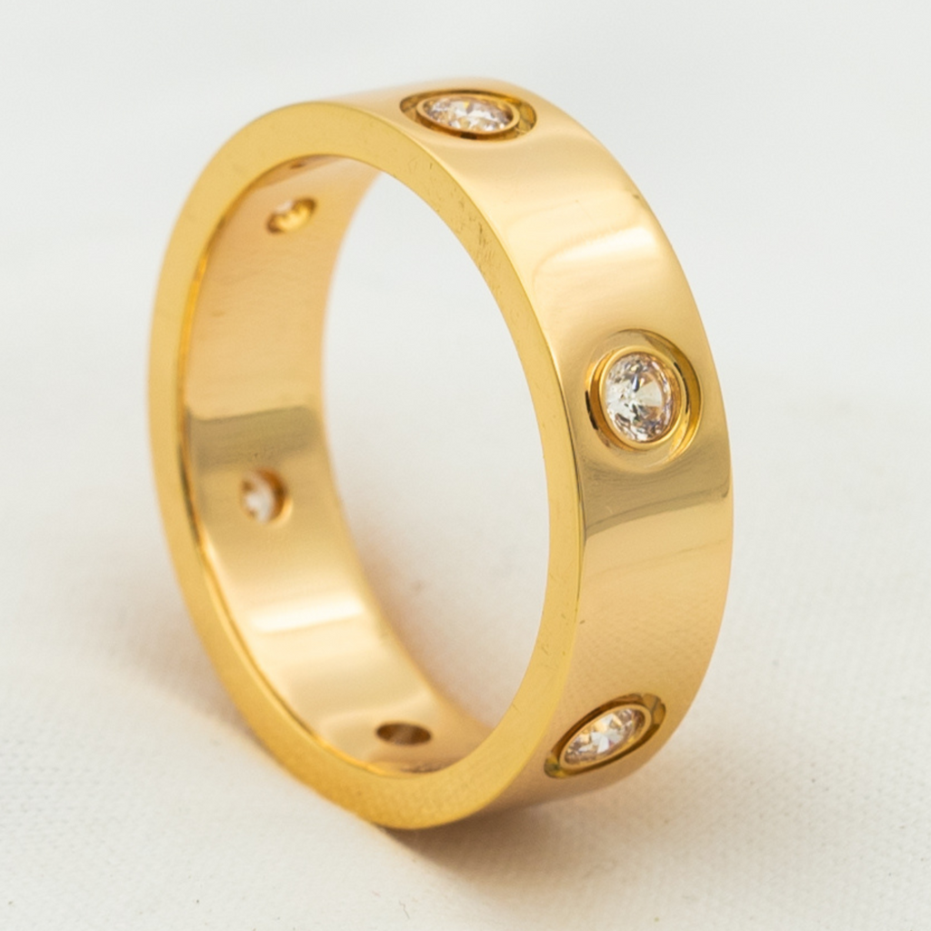 Lumi® LOVE RING 5,5 MM 6 DIAMANTEN ROSÉGOLD