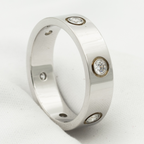 Lumi® LOVE RING 5,5 MM 6 DIAMANTEN SILBER