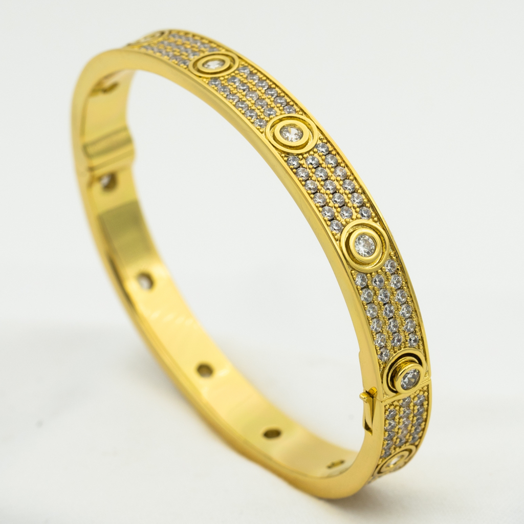 Lumi's LOVE Armband, 6,1 mm, diamantbesetzt mit 10 großen Diamanten