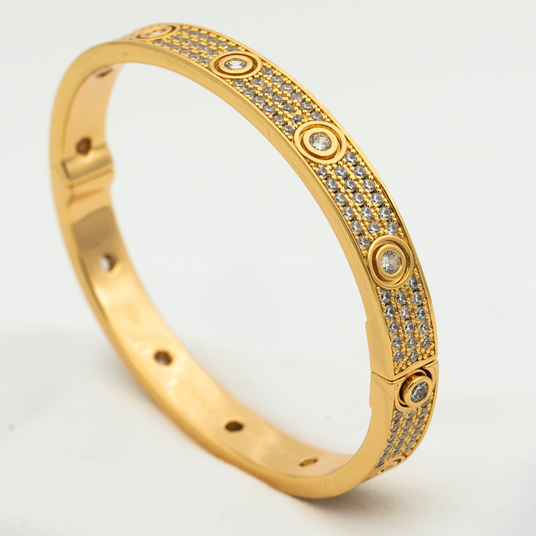 Lumi's LOVE Armband, 6,1 mm, diamantbesetzt mit 10 großen Diamanten
