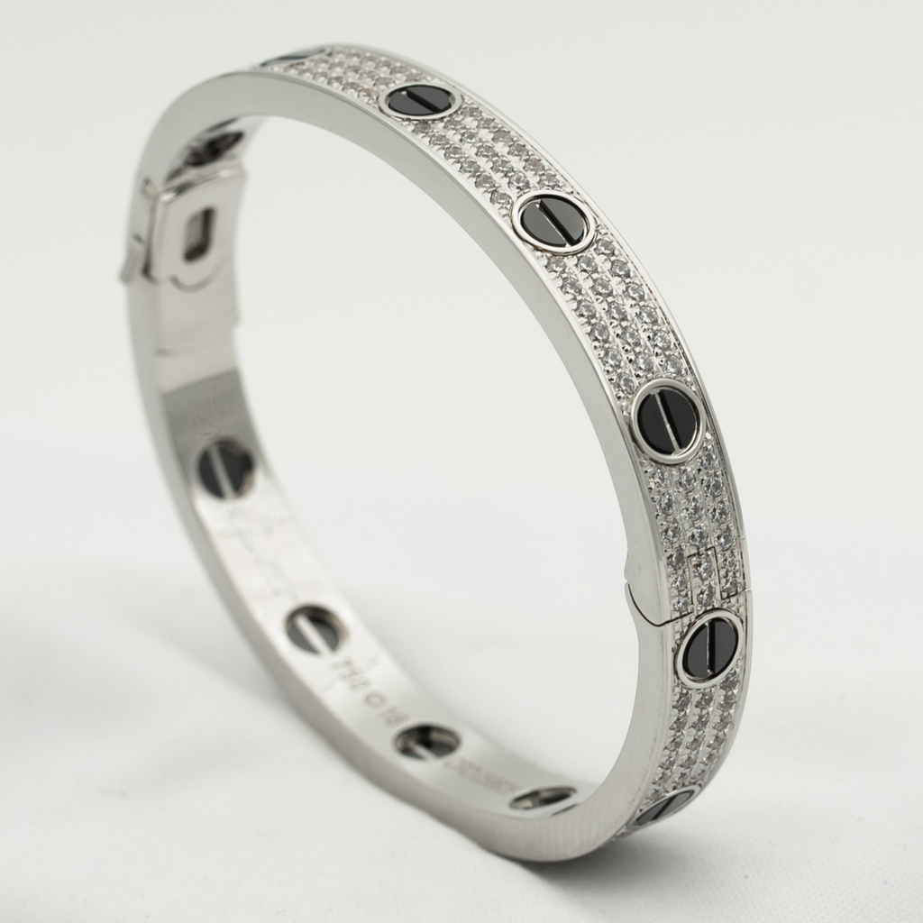 Lumi's LOVE Armband, 6,1 mm, diamantbesetzte Keramik