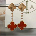 Lumi® CLOVER 2 MOTIF LASER CARNELIAN EARRINGS
