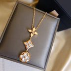 Lumi® COLOR BLOSSOM LARIAT-HALSKETTE, ROSA GOLD, WEISSES PERLMUTT UND DIAMANT