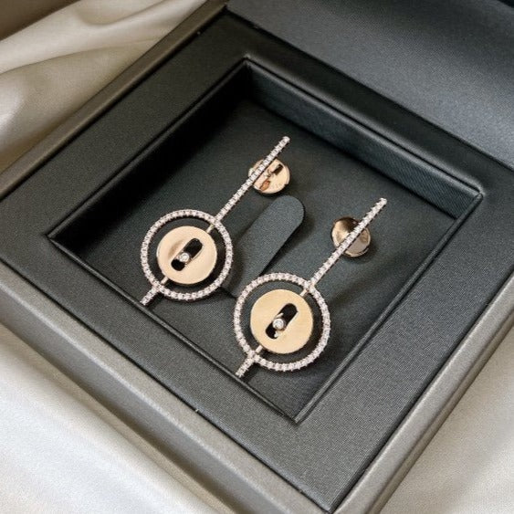 [Imperial] MOVE ARROW PINK GOLD DIAMOND EARRINGS
