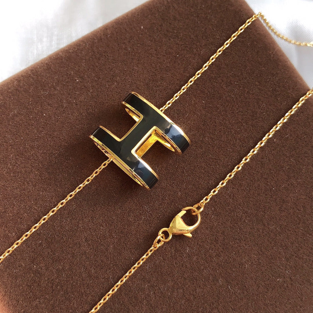 ¡®Lumi¡¯HM CLIC SCHWARZE EMAILLE-GOLD-KETTE