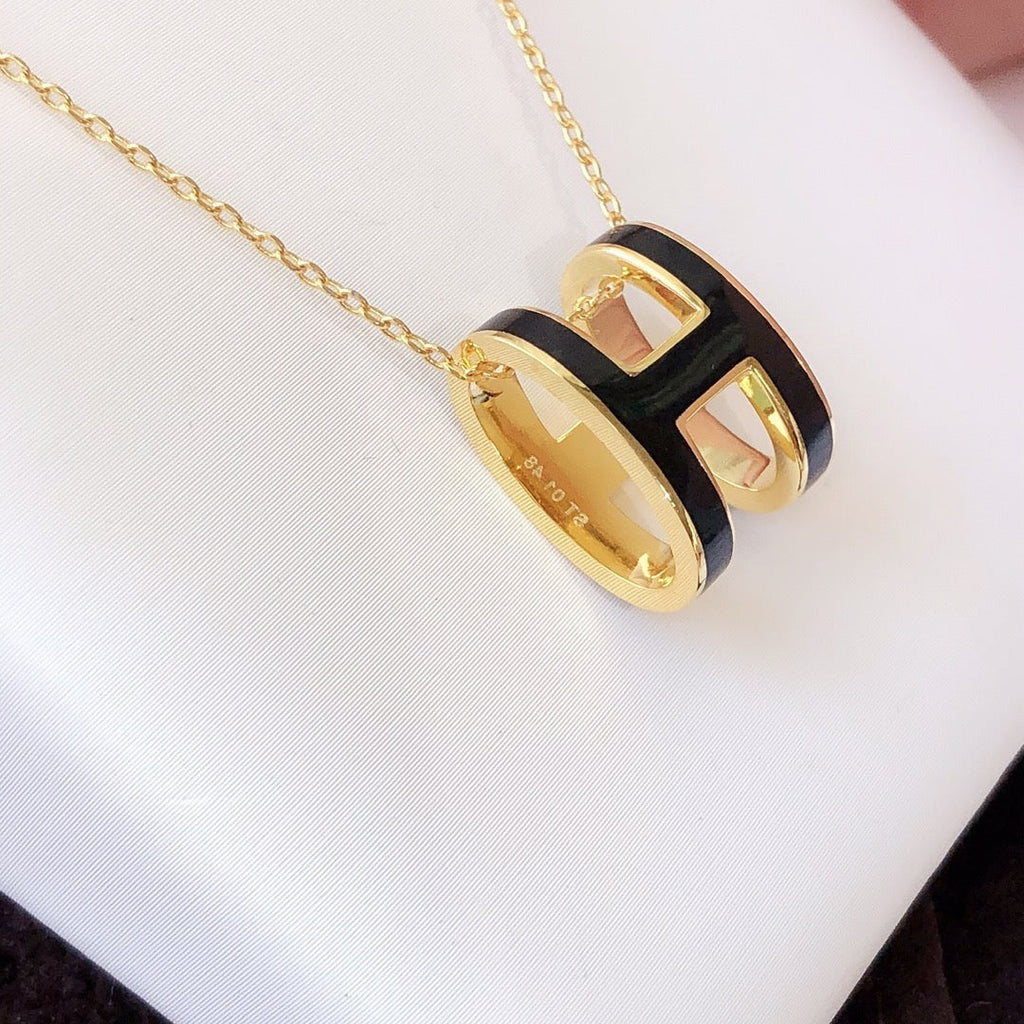 ¡®Lumi¡¯HM CLIC SCHWARZE EMAILLE-GOLD-KETTE