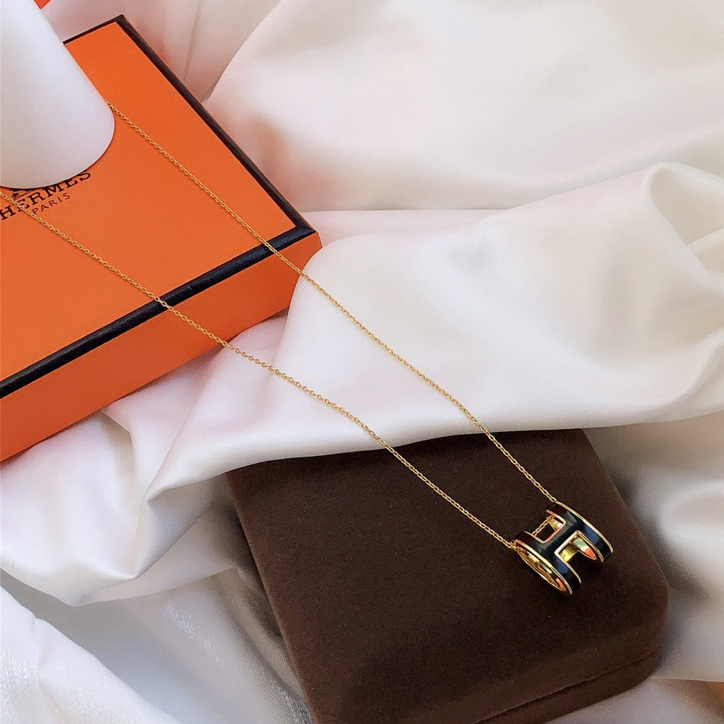 ¡®Lumi¡¯HM CLIC SCHWARZE EMAILLE-GOLD-KETTE